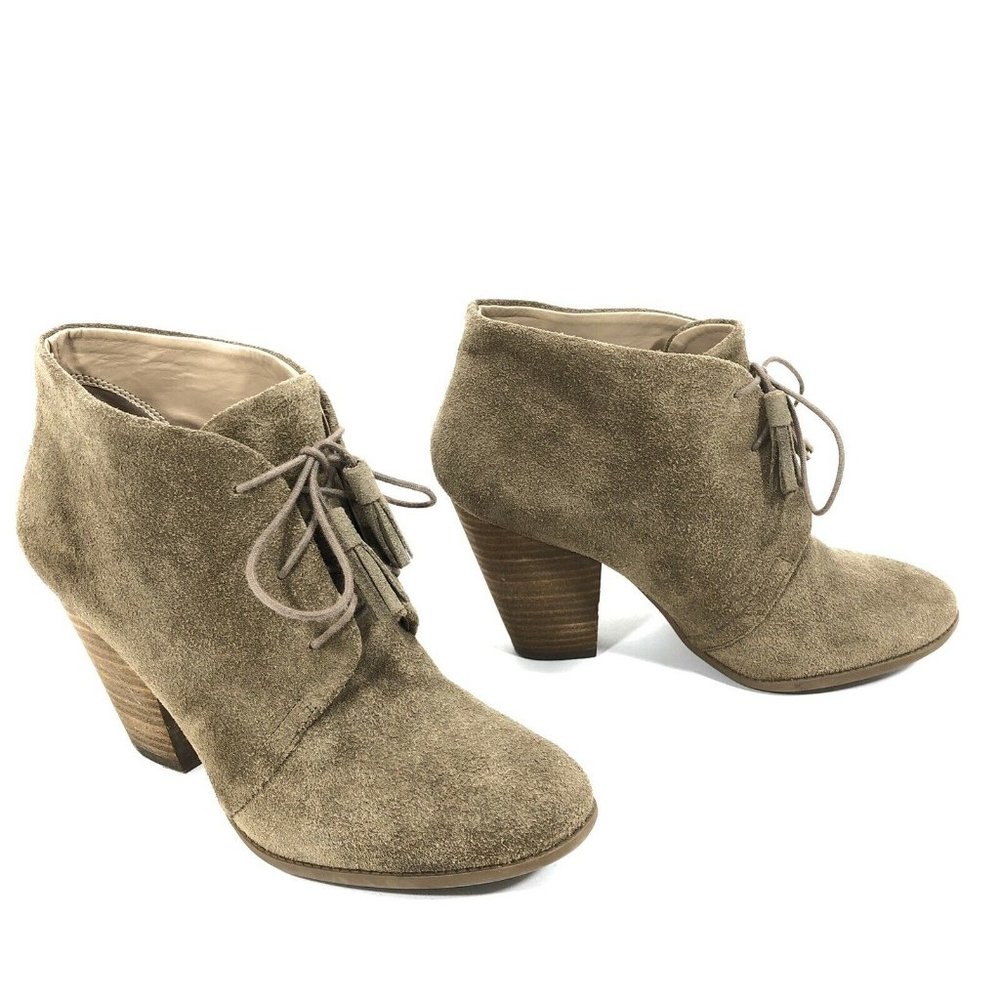 Sole Society Tallie Brown Suede Lace up Booties